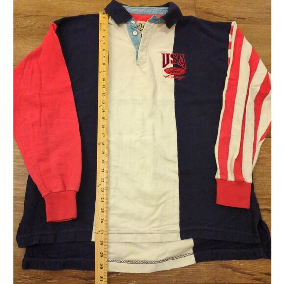 VTG Dehen Ford USA Men's Medium / Large Button Up Shirt Colorblock America Y2K - Picture 5 of 12